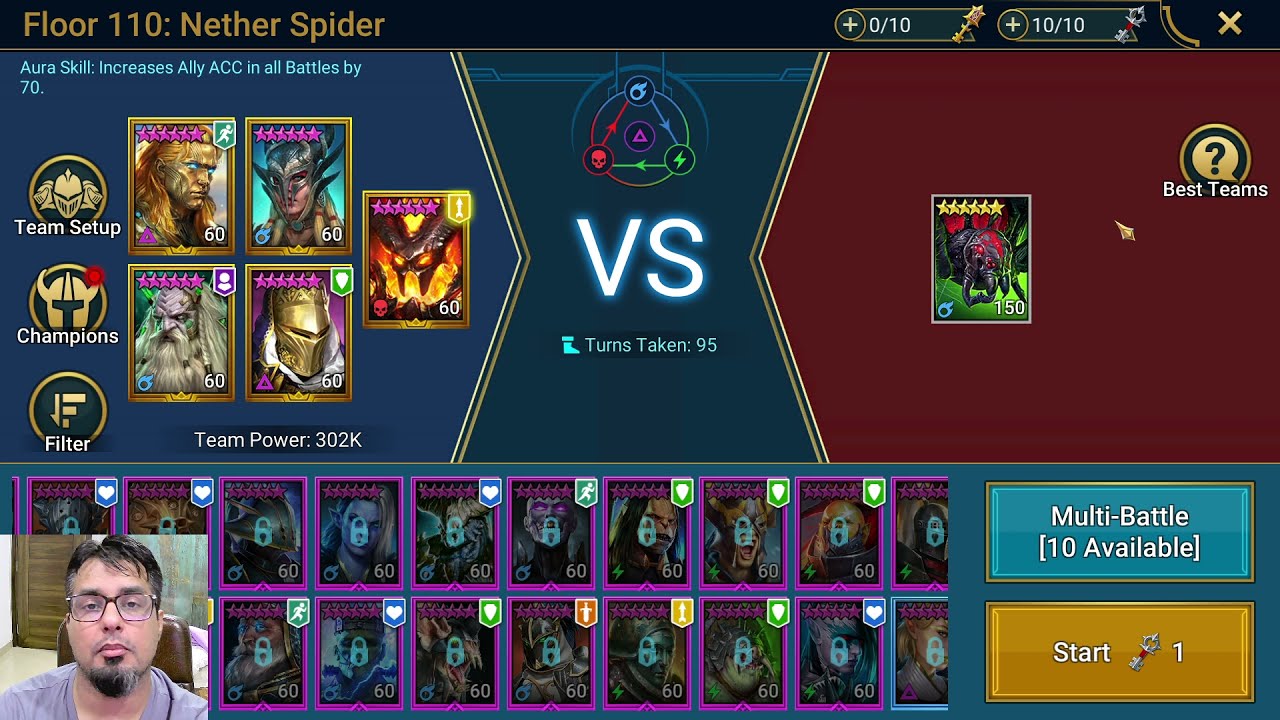 F2P - Beating Nether Spider Doom Tower Free Team - Raid Shadow Legends (Hindi)