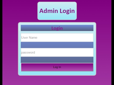 How Create Admin Login Page with DIV Tags with Effects