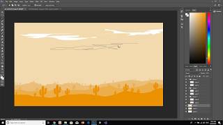 2D desert background Time-lapse (Photoshop)