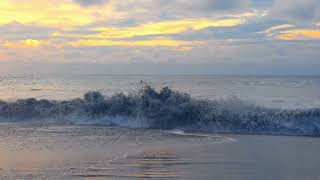 Sunset Ocean Waves White Noise — 1 Hour 4K Slow Motion