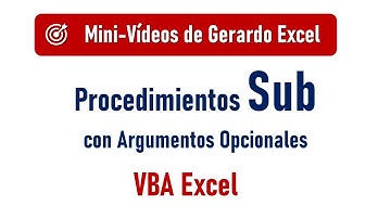 Argumentos opcionales en Procedimientos Sub - VBA Excel