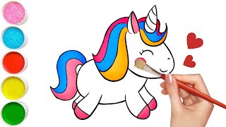 How to Draw a Unicorn 🦄 | Painting and Colouring for Kids & toddlers | Let’s draw Together