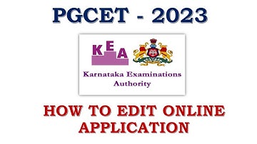 PGCET 2023 | How to Edit Online Application | MBA/MCA/M.TECH