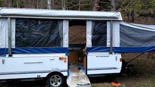 Battery, Fridge, Heater Set Up First Night in the Pop Up Camper