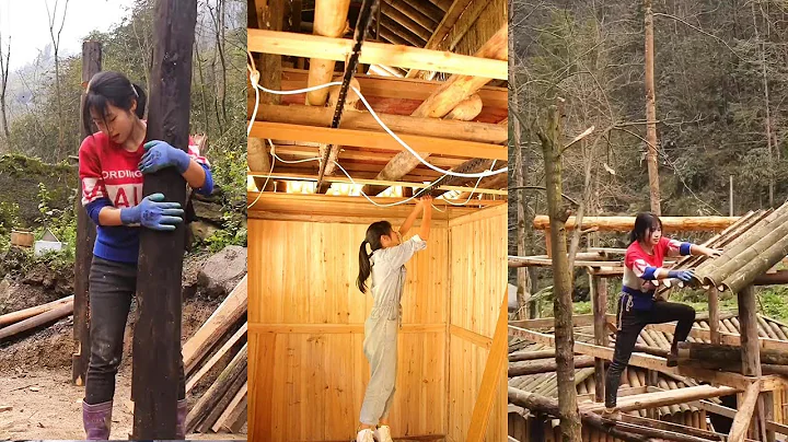 From winter to spring, the village girl built a ba...