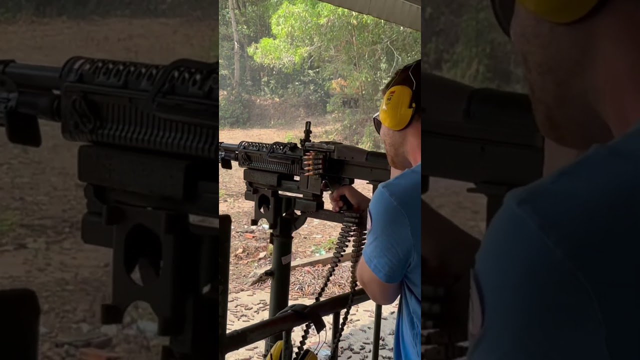 Firing an M60 at Cu Chi