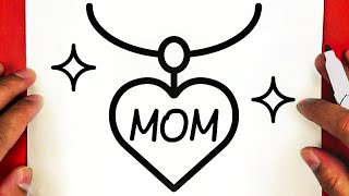 رسم عيد الأم سهل | رسم سلسلة لعيد الأم خطوة بخطوة | رسم سهل | رسم سهل وبسيط | تعليم الرسم للمبتدئين