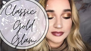Classic GOLD sparkly Glam | Tarte Cosmetics Chrome Paint Eyeshadow | Voiceover Portland Makeup Girl