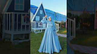 baby blue dress| فستان رائع بدرجات الازرق بيبي بلو