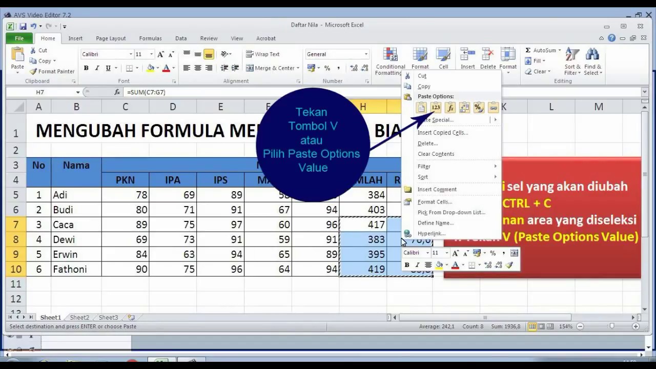 cara mengubah format jam di excel