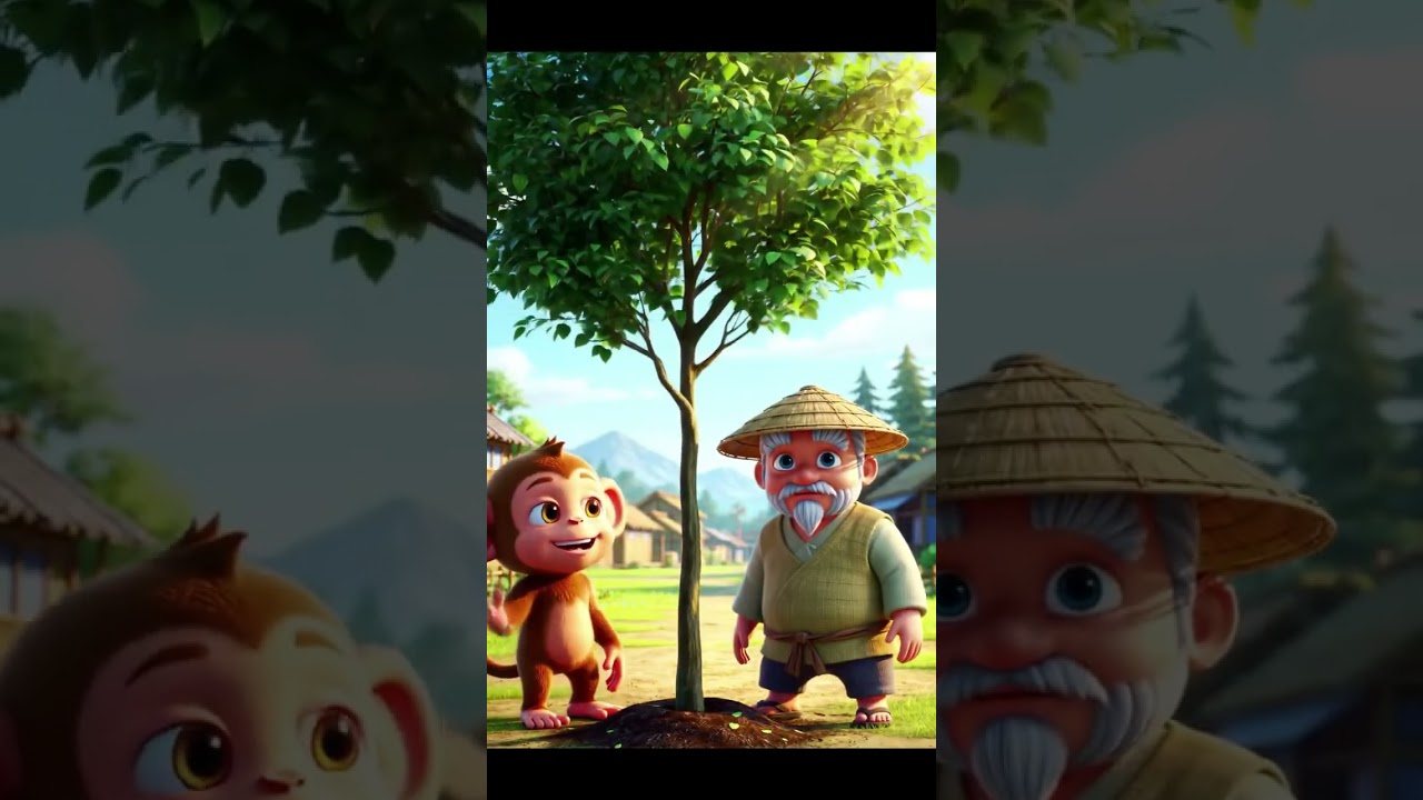 monkey and farmer build a tree😨