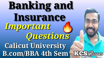 Banking and Insurance|Important Questions|Calicut University Bcom/BBA 4th Semester