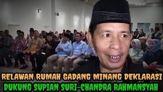 Relawan Rumah Gadang Minang Deklarasi Dukung Supian Suri-Chandra Rahmansyah