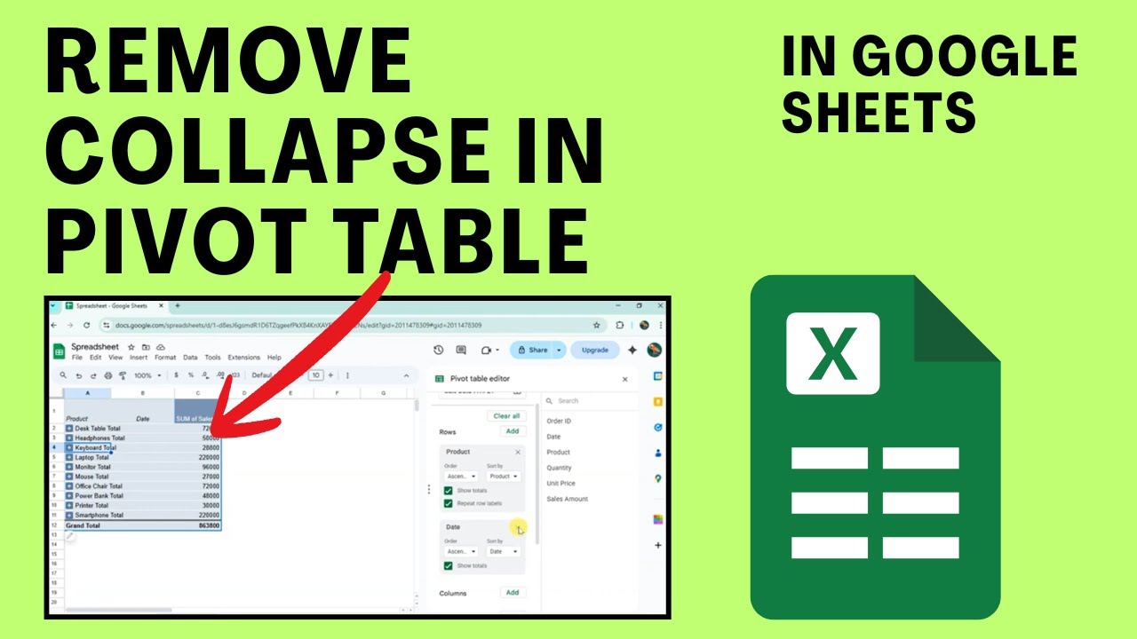 How To Remove Collapse In Pivot Table Google Sheets