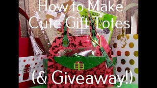 How To Make A Cute N Easy Paper Tote!  Christmas Ideas Giveaway Hop!