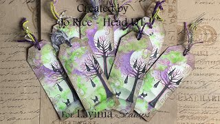 Mystical Tags by Jo Rice #laviniastamps #tags #Micaspray