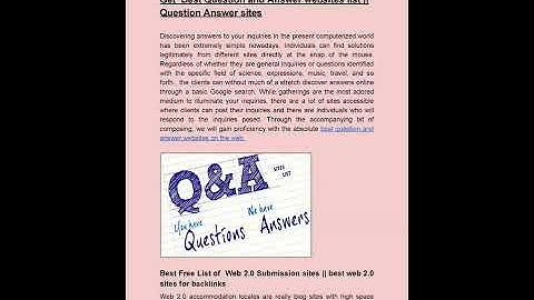 Get  Best Question and Answer websites list ||  Question Answer sites
