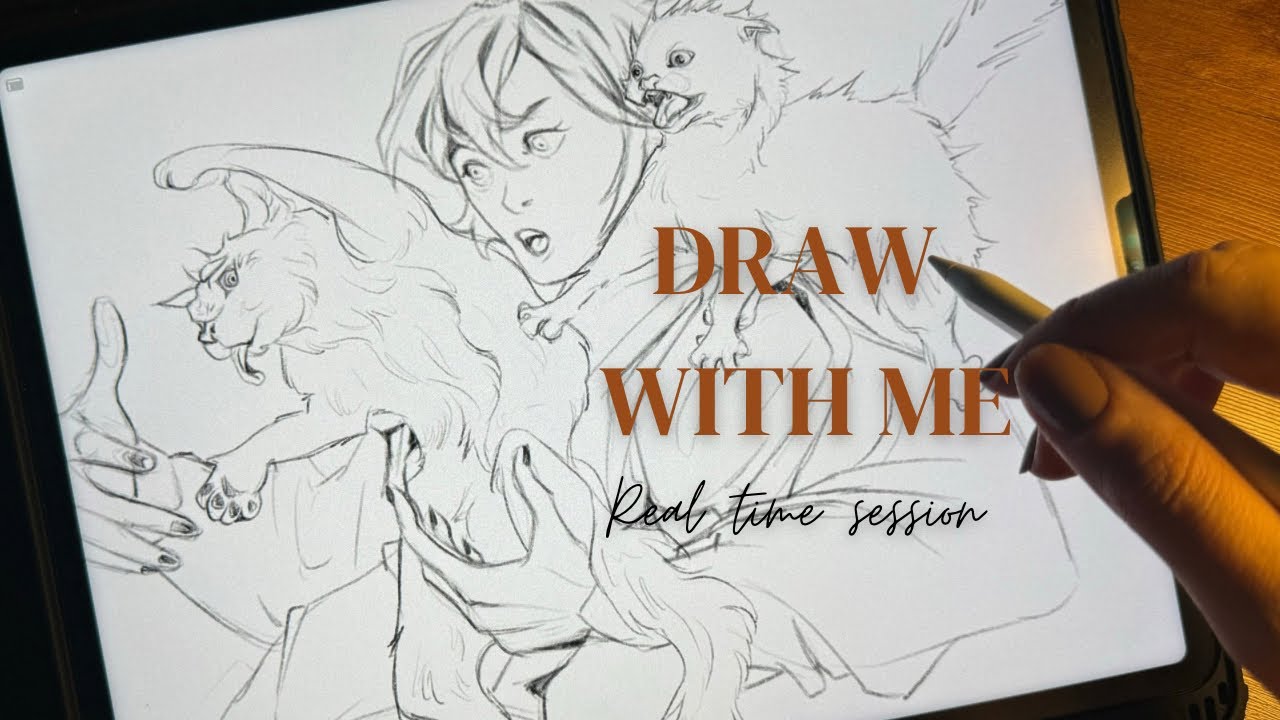Draw with me in real time - sketching session using procreate app - YouTube