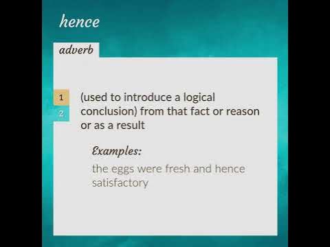 Hence | meaning of Hence 
