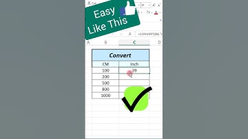CM to INCH Easy Trick! #exceltricks #shorts