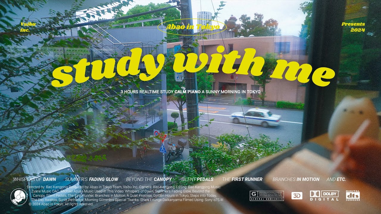 3-HOUR STUDY WITH ME / calm piano / Golden Morning in Tokyo / Pomodoro 50-10 3-HOUR STUDY WITH ME / calm piano / Golden Morning in Tokyo / Pomodoro 50-10