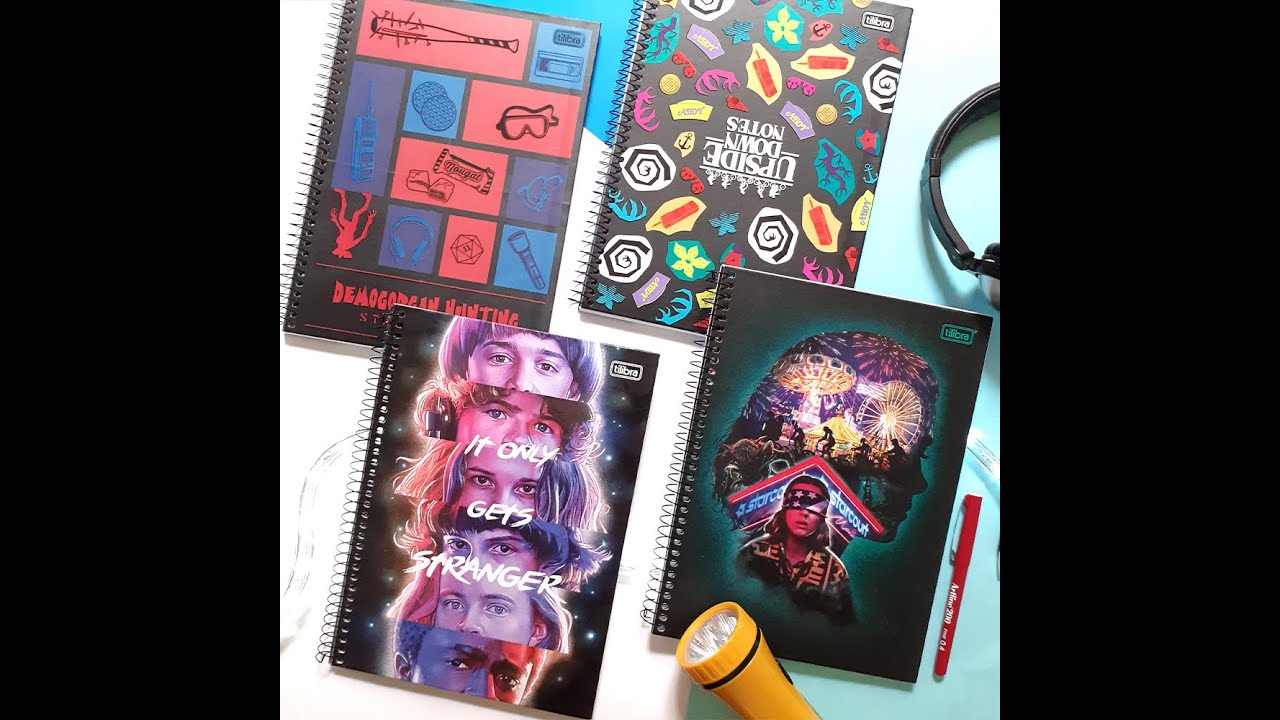 Caderno Espiral Capa Dura Universitário 10 Matérias Stranger Things 160  Folhas Tilibra 2021 - Papelaria Lucky Brasil