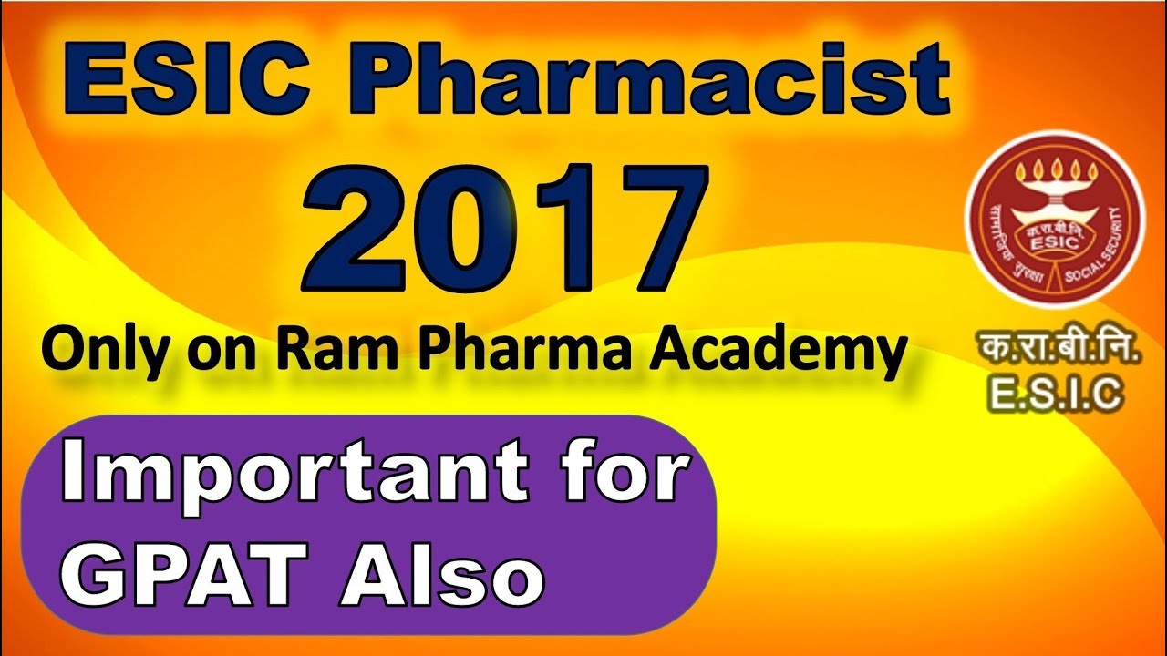 ESIC previous Paper solved, important for GPAT also only on Ram Pharma Academy