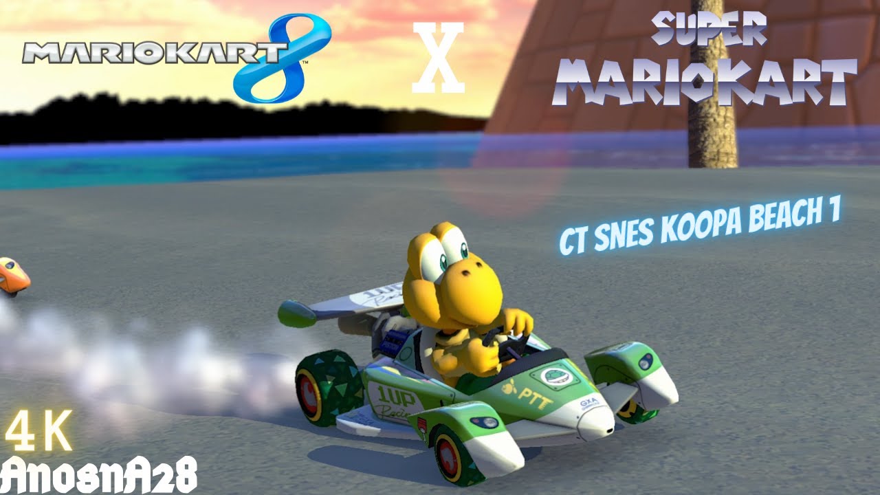 Mario kart 8 CT SNES Koopa Beach 1 [4K] YouTube