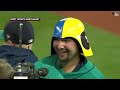 Eugenio Suárez in Clubhouse After Mariners Clinch Spot in PostSEAson