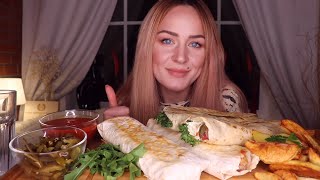 Mukbang | 2 Шаурмы С Курицей, 2 Ролла С Говядиной | Shawarma, Rolls Не Asmr