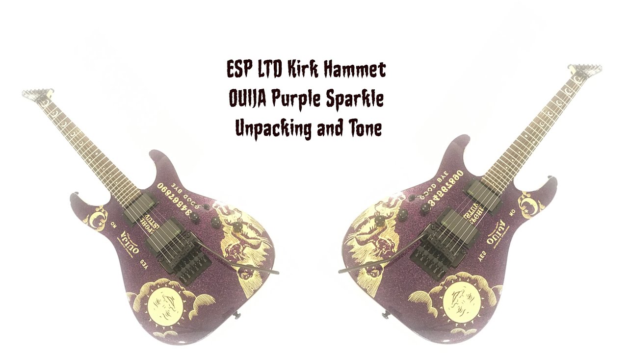 ESP Ouija Purple Sparkle Kirk Hammett signature unpacking and