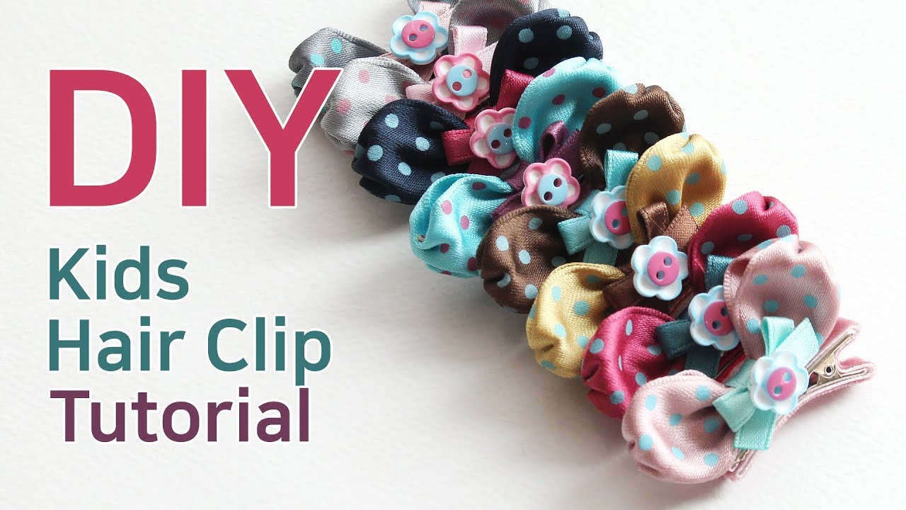 리본공예 DIY/How to make a hair clip/Hair Bow tutorial/리본공예/귀여운 집게핀 만들기/집게핀