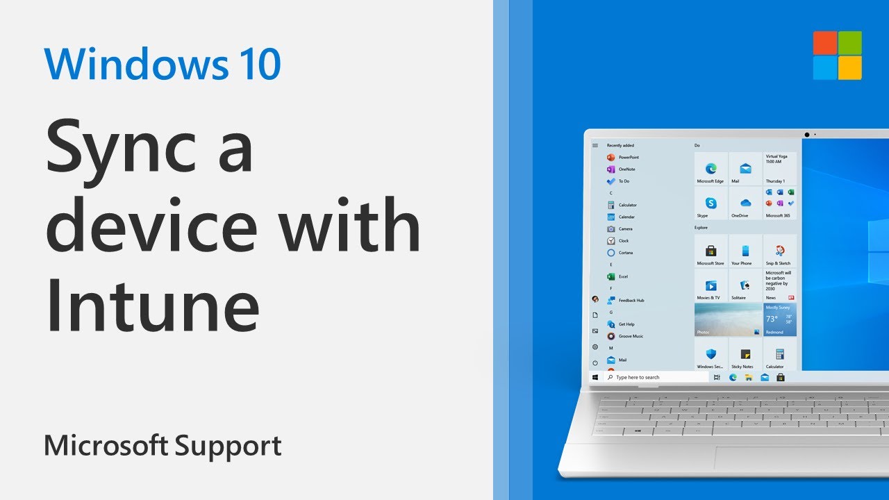 How to sync Windows 10 device with Intune Microsoft YouTube