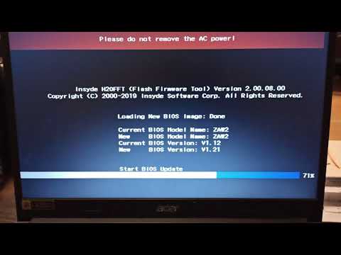 Как обновить BIOS на ноутбуке без рабочей батареи, Acer Aspire A315-55G