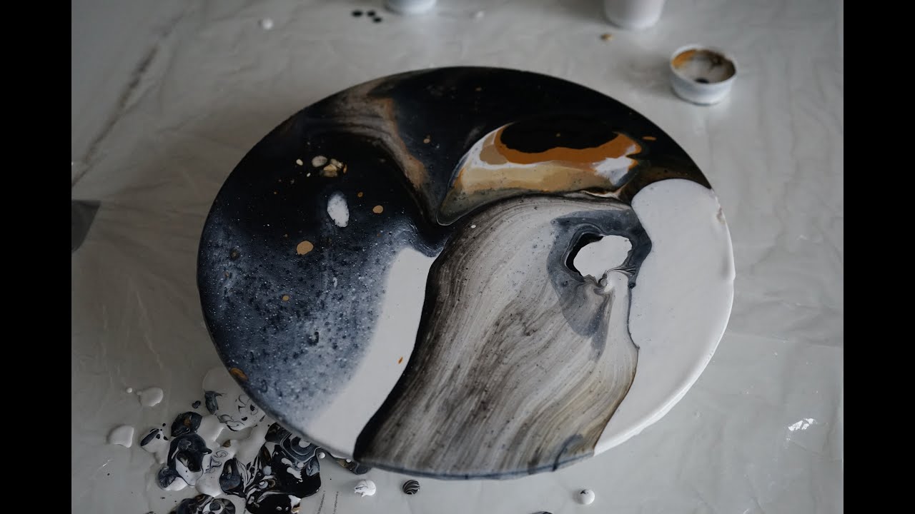 Acrylic Pour Painting in Open Cup Technique - Fluid Art Painting ...