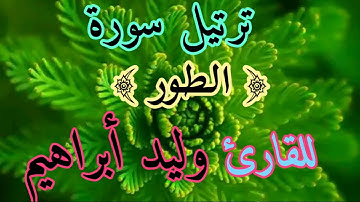 ترتيل سورة الطور للقارئ وليد ابراهيم