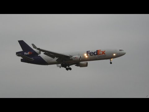 O MAIOR AVIÃO TRIJATO DO MUNDO CHEGANDO EM CAMPINAS - McDONNELL DOUGLAS MD11F FEDEX