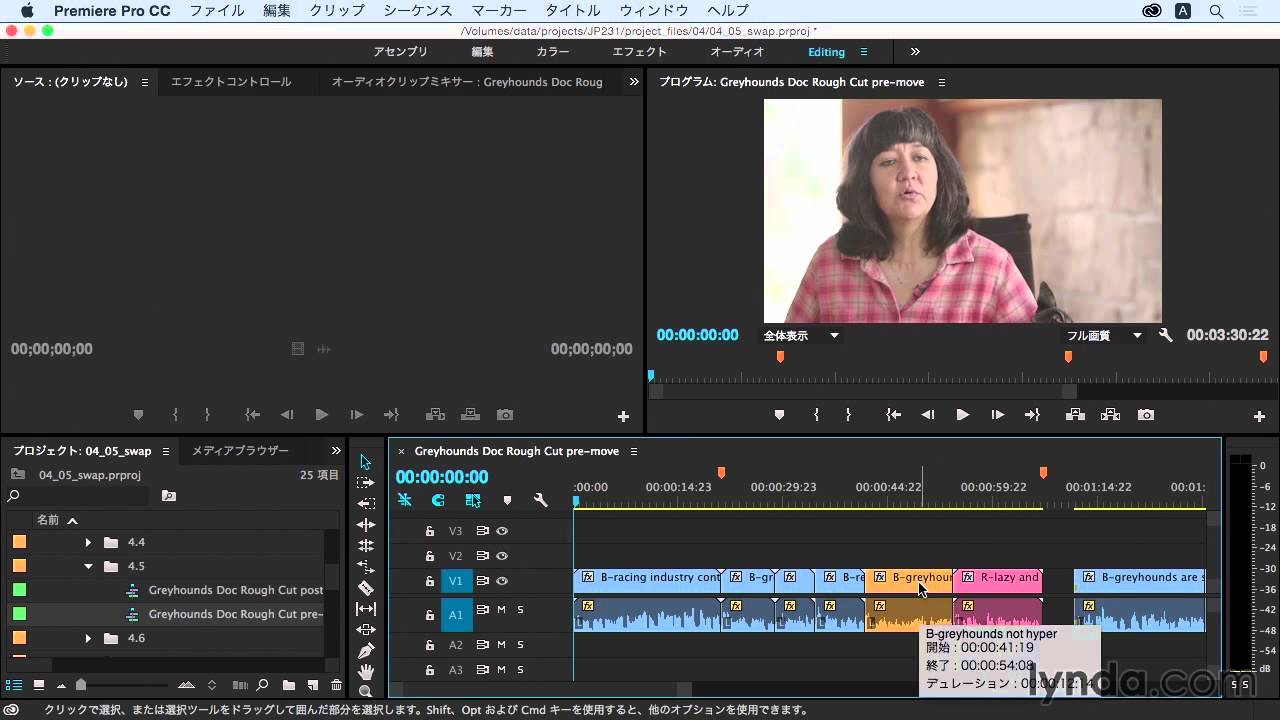 Premiere Pro 基本 クリップの移動とショットのスワップをする Lynda Com 日本版 Youtube