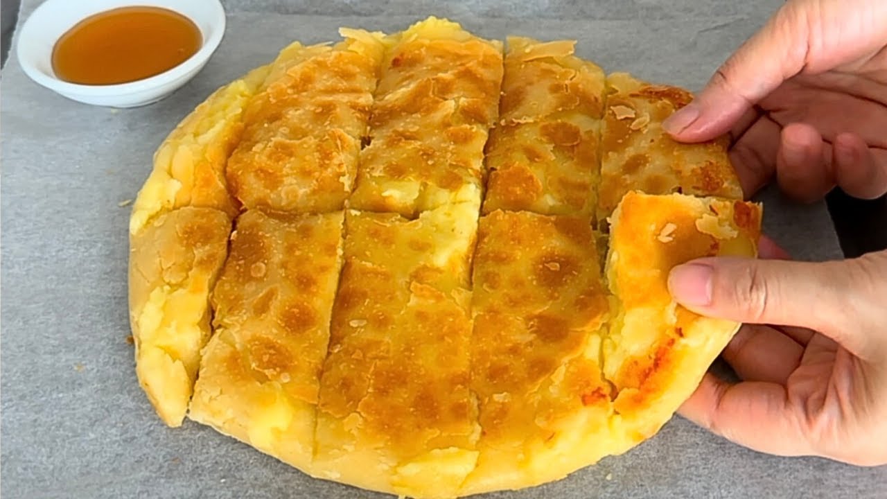 Easy and Delicious Frying Pan Potato Cheese Bread No Oven, No Yeast