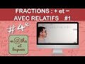 Effectuer des additions et soustractions de fractions - avec relatifs (1) - Quatrième