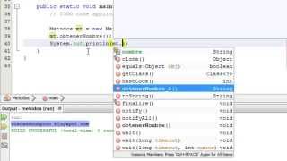 Curso de java Netbeans Metodos