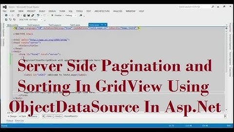 Implement Server Side Pagination and Sorting In GridView Using ObjectDataSource In Asp.Net
