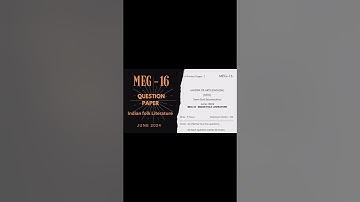 MEG-16 , Indian Folk Literature,June 2024  , #ignou #englishliterature #pyq #distanceeducationexam