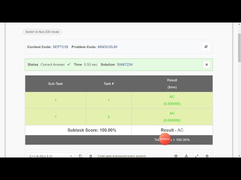 Minimize Digit Sum September Long Challenge Codechef solution by Coder Baba