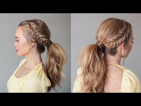 Reverse fishtail braid tutorial - two ways