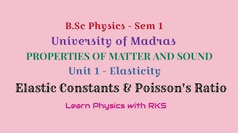 Elastic Constants & Poisson