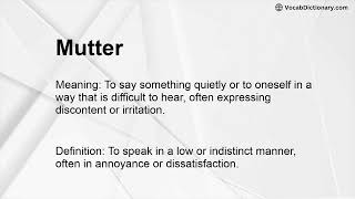 Mutter Meaning