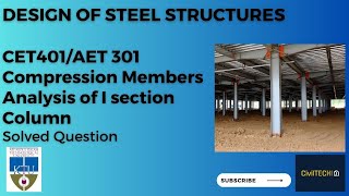 Compression Members | Analysis of column I section | IS 800 | Solved Problem