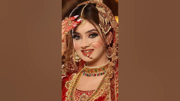 Beautiful brides makeup hairstyle & jewelry🤩😍#shorts #youtubeshorts #bride