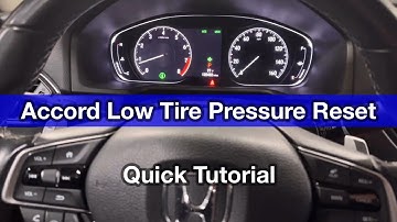 2018 Honda Accord How to Reset Low Tire Pressure Light